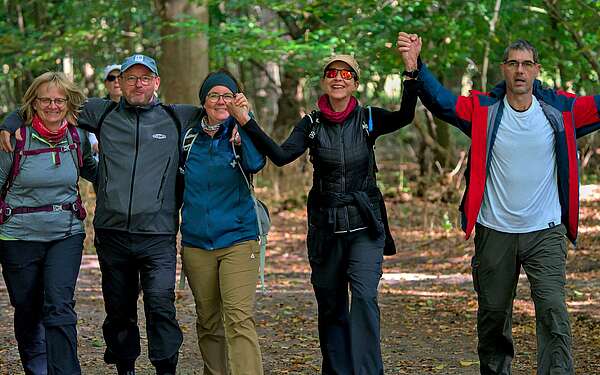 Wandergruppe im Wald