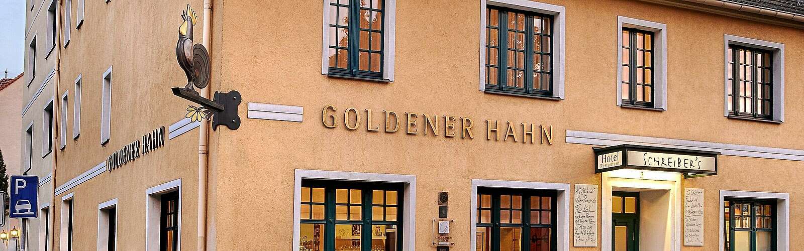 Restaurant und Hotel &amp;quot;Goldener Hahn&amp;quot;,
        
    

        Foto: Schreibers Goldener Hahn/Kein Urheber bekannt